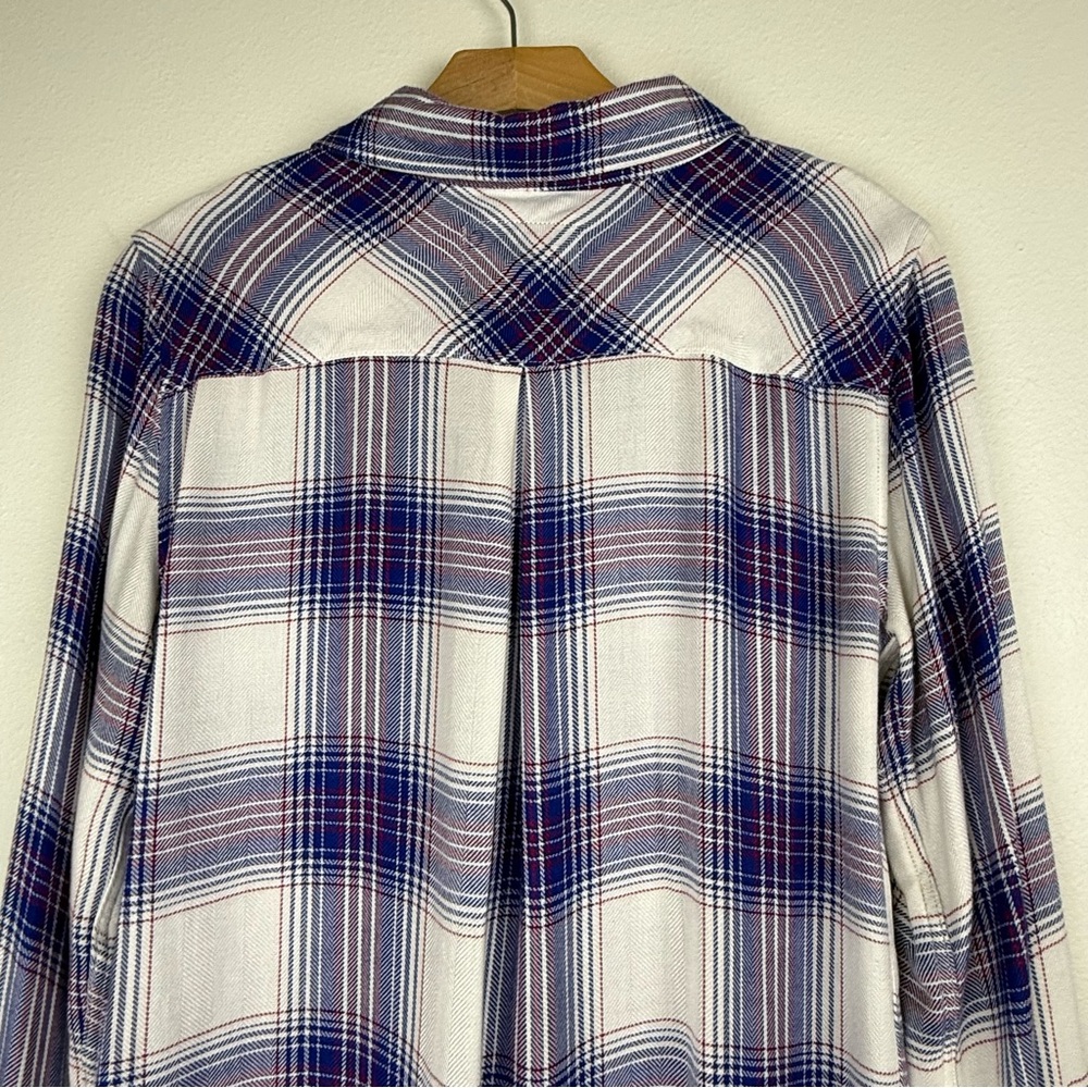 Rails Hunter White Dusk Rouge Button Down Flannel Plaid Shirt - Picture 10 of 13